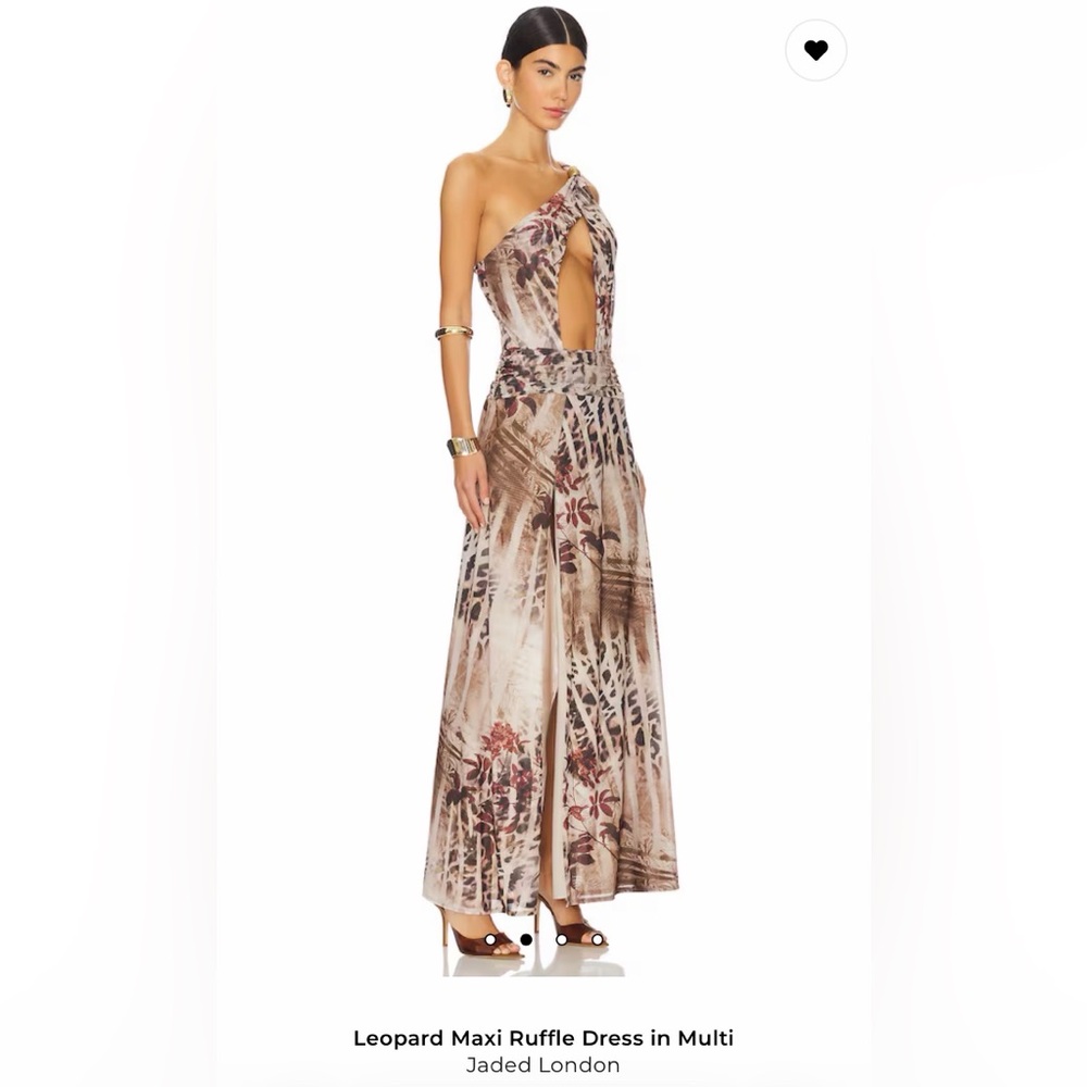 Leopard Maxi Ruffle Dress in Multi - Picture 2 of 6